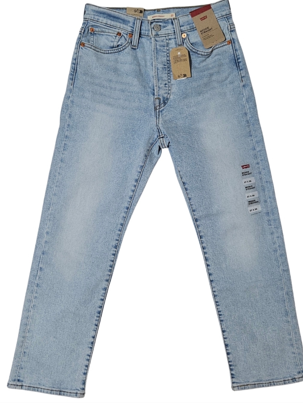 Levi's Wedgie Straight Jeans High Rise Light Wash Button Fly NWT